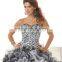 Classic Designer Ball gown Sweetheart Black and White Sexy Leopard Western Quinceanera Dresses with detachable skirt CYQ-004