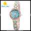 WJ-5219 personality Geneva shell face charming colorful plastic and alloy strap girls bracelet watch