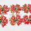 Boutique grosgrain ribbon hair bow with clips children girls red christmas hair bow