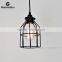 Black Cage Pendat Lamp, Industrial Hanging Light Fixture, Modern Home Lighting