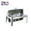YK723 9L Stainless Steel Oblong Round Roll Chafing Dish