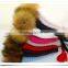 Wool Baby Beanie Hat With Raccoon Fur Pom Poms Ball/Earflaps