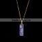 Natural Unpolished Crystal Stone Vertical Quartz Bar Pendant Necklaces