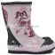 non-slip high quality warm ladies rubber rain boot with cute printing