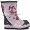 non-slip high quality warm ladies rubber rain boot with cute printing