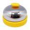 silver table bell , 75mm diameter chrome plated with ABS base for reception