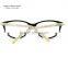 Classic Design Lady's Cat-eye Acetate Optical Glasses Eyewear Spectacle Frame Black/Ivory With Spring Hinge occhiali 51BG24012