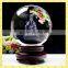 80mm Crystal Ball Laser Engraved Crystal 3D Buddha With Red Wooden Base