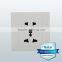 Wenzhou manufacturer pure white 5 pin universal multi-functional wall socket