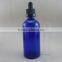 1oz blue Glass eliquid dropper bottle with childproof cap