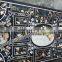 Marble Pietra Dura Dining Unique Table Top, Black Murals Work