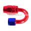 Red Blue AN8 AN-8 8 AN 180 Degree Push Lock Swivel Fuel Hose End Fitting Adaptor