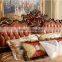 European Royal Brown Wooden Hand Carved Bed With Leather Headboard(MOQ=1 SET)
