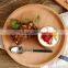 Food Serving Non-slip Round Shape Wooden Tray