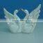 Love ceramic handpainted gold wedding gift couple swan