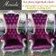 YM01Throne Chair - Queen Chair Upholstered in Luxurious Tufted Purple Velvet
