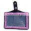 Pearl Style ID Holder, High Quality Promotion Gift PU Leather Badge Holder with Crystal Gem Decoration
