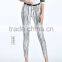 The ladies fashion sexy grid render nine points pencil feet carry buttock casual tights leggings pants for women