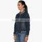 Blue Washed Women plain baseball jacket outdoor with Zipper wholesale