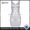 MGOO 2015 Alibaba Gold Supplier Dress Customized Silver Bandage Dress With Cap Sleeves Fashion Designing Clothes H286