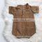 Solid Color Linen Newborn Baby Summer Clothes Wholesale Boutique Fashion Short Sleeve Romper