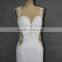 Backless White Chiffon Wedding Dress for Bride