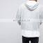 Oversized Hoodie With Woven Panel & Ruched Sleeve