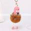 Popular artificial fur pompon flamingo keychain much color fluffy flamingo bag hang gift