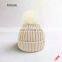 OEM Wholesale Winter Cheap Wool Knit Kid Hats PomPom Beanie For Children Kids