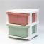 Home Plastic 3 Drawer Wide Cart, White Frame, Clear Drawers, 4 Casters Included