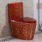 Bathroom Red & golden luxury colorful economic ceramics siphonic one piece toilet bowl