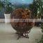 100cm Diameter CNC Cutting Hollow Metal Steel Garden Fire Globe With Metal Stand