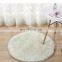 round shaped white artificial fur rug for living room