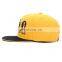 OEM and ODM Stylish 6-panel Yellow crown Snapback cap hat for men