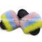 2020 new arrival factory price faux fur solid and mixed rainbow color fashion antiskid soft cute cheap women slide slippers