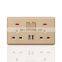 Universal 3 pin Wall Socket With Switch 16A  Flame retardant PC Panel Socket and Switches Electrical Metal Frame With LED light