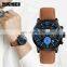 SKMEI 9147 6 time zone watch quartz wristwatch silicone watch band for men