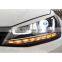 Modified to high quality led double U headlamp headlight plug and play for VW Volkswagen golf 7 head lamp head light 2014-2017