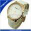 Classic White Genuine Leather Watch With IP Gold Case