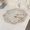 Wedding Party Supplies Decorations 13 Inch Retro Clear Gold Rim Octagonal shape Plastic Charger Plate
