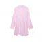 Spring and summer new European and American style women's fashionable casual striped V-neck long sleeved loose dress