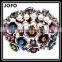 Luxury Bridal Antique Silver Flowers Pearl Stretch Cuff Bracelet