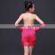 2016 Children Dance Dresses Outfit with Sleeves Latin Dresses Short Fringe Children Latin Dance Dress