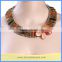 Wholesale Handmade Crystal Seed Bead Multi-strands Agate Gemstone Flower Wide Choker Necklaces GN-DQ057