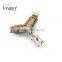 Best price jewelry figaro golden alloy chain with geometric crystal pendant brooch jewelry