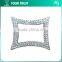 2MM Clear Cystal Rhinestone D Square Simple Frame Rhodium Metal Belt Buckle