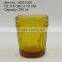 press Wine goblet,Hiball,DOF, sundae cup,pitcher in Amber color glass with flower point embossed pattern