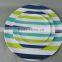 Stripe logo printed melamine dinner plate