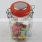 100ml Fancy Mini Glass Hermetic Jar with Plastic Lid &Metal Clip