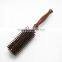 wholesale round boar bristle wood pig hair comb brush